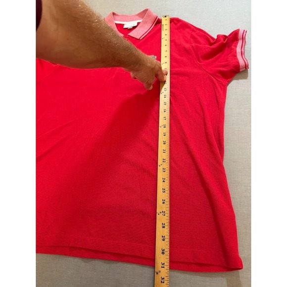 Lacoste Polo Shirt Adult 3XL Red Short Sleeve Button Regular Fit Golfer Mens. - Picture 9 of 10